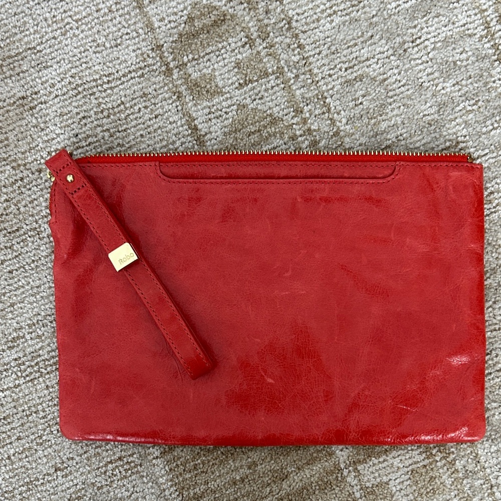 Hobo Leather Clutch - Burnt Orange